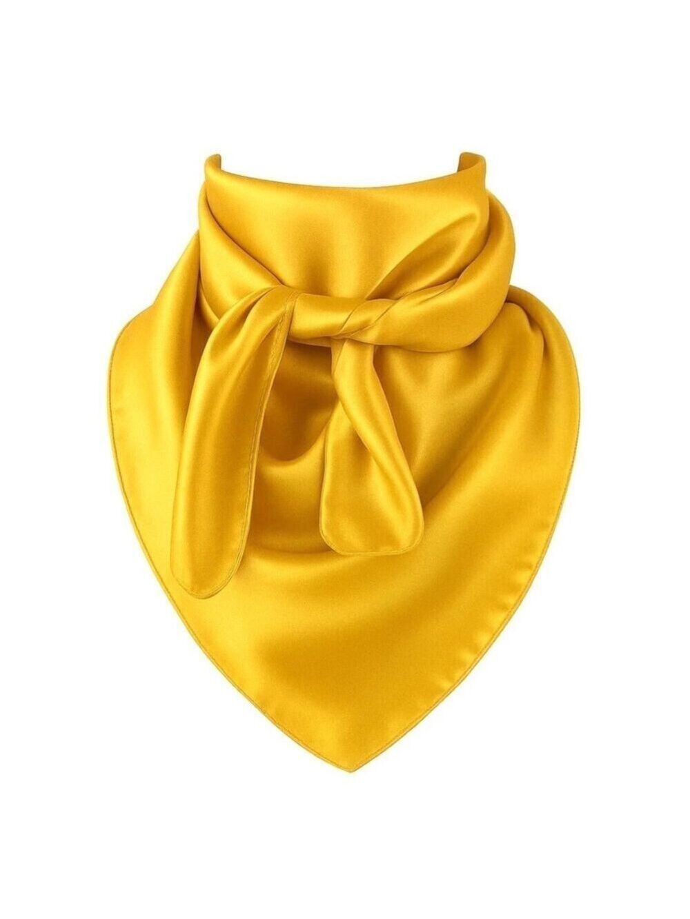Wild Rag Scarf Large Yellow Satin Western Accessory 23x23